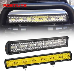 420W 20Inch Car LED Work Light Bar Tri-Rows Spotlight Spood Combo Beam Auto Headlights 12-24V for Tractor OffRoad 4x4 Truck SUV