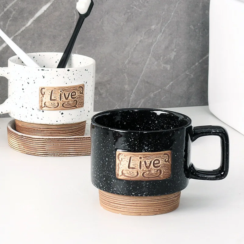 

Ceramic mouthwash cups, high-end couple toothbrush cups, washbasin cups, household creative hotel and homestay cups