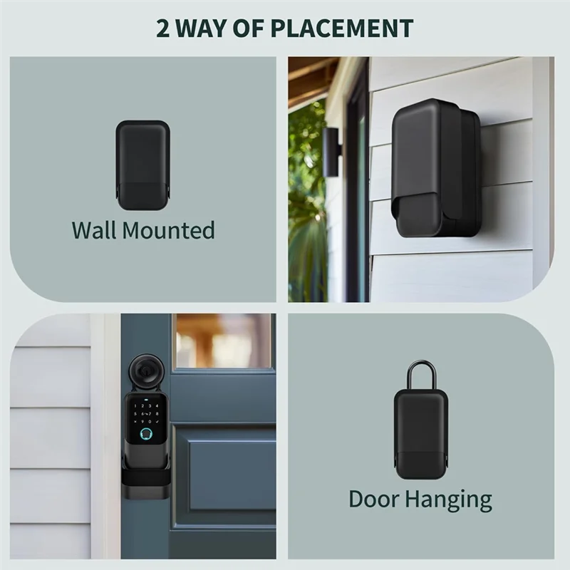 【Superdeals】Smartlock Box For House Key With 5 Unlocking Methods Fingerprint,App Control, Access Card, Password,Suitable For Off