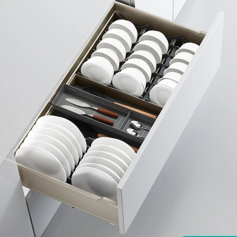 Drawer type pull basket storage bowl basket bowl rack dish cabinet mute
