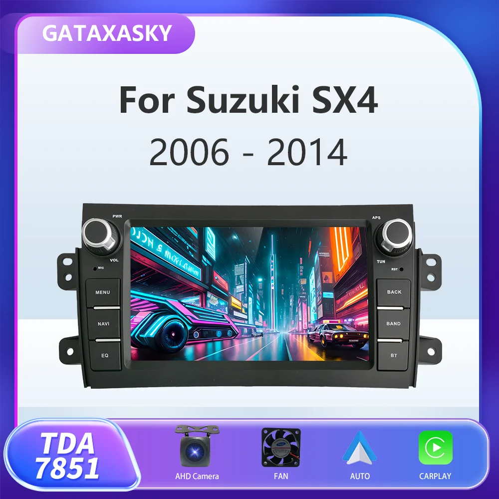 

GATAXASKY Android Car Radio Audio For Suzuki SX4 2006-2013 Fiat Sedici 2005-2014 Multimedia Stereo Navigation CarPlay AUTO