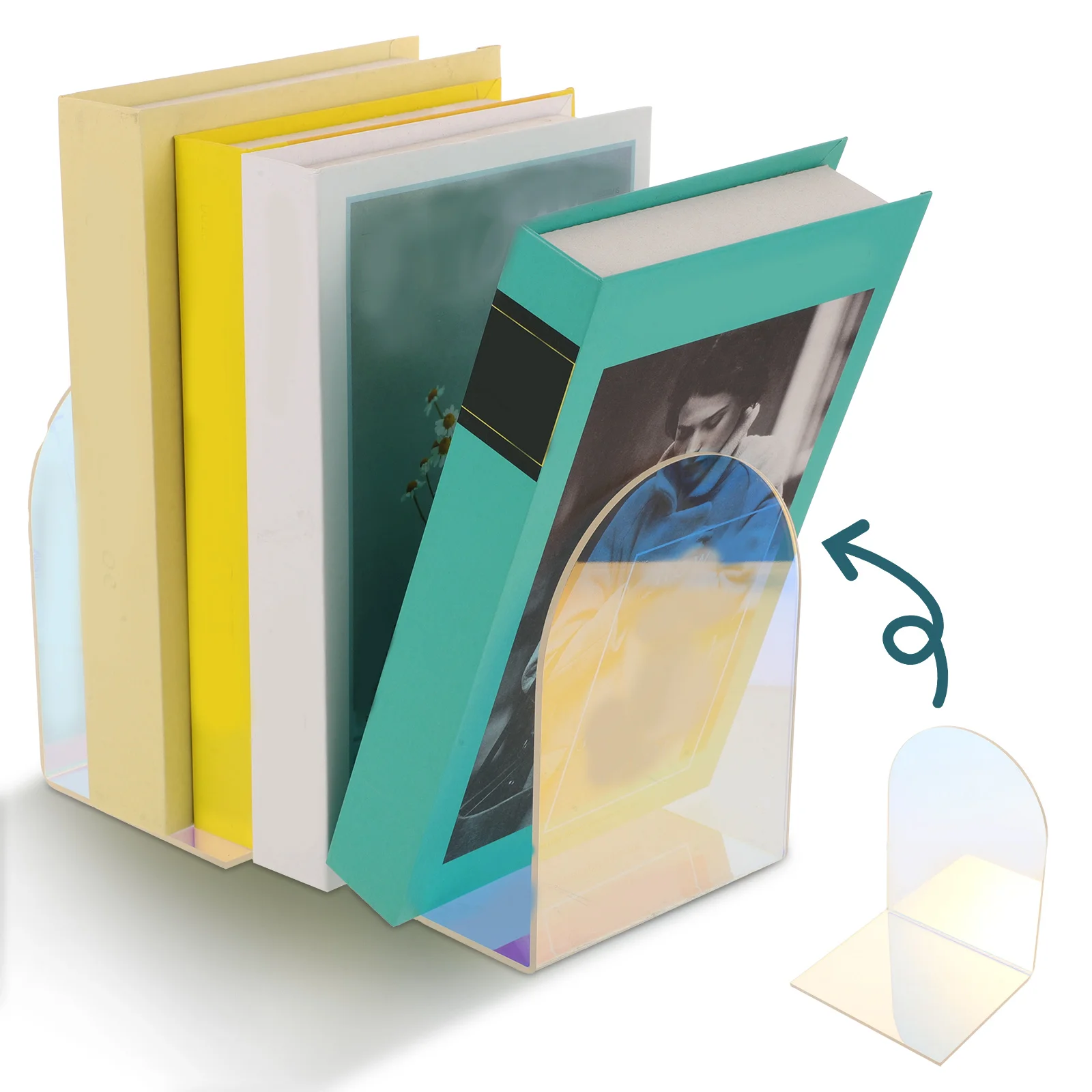 

1 Pair Acrylic Book Ends Sturdy Bookend Book End Holder Organizer For Home Office Study Desktop File Storage Stand