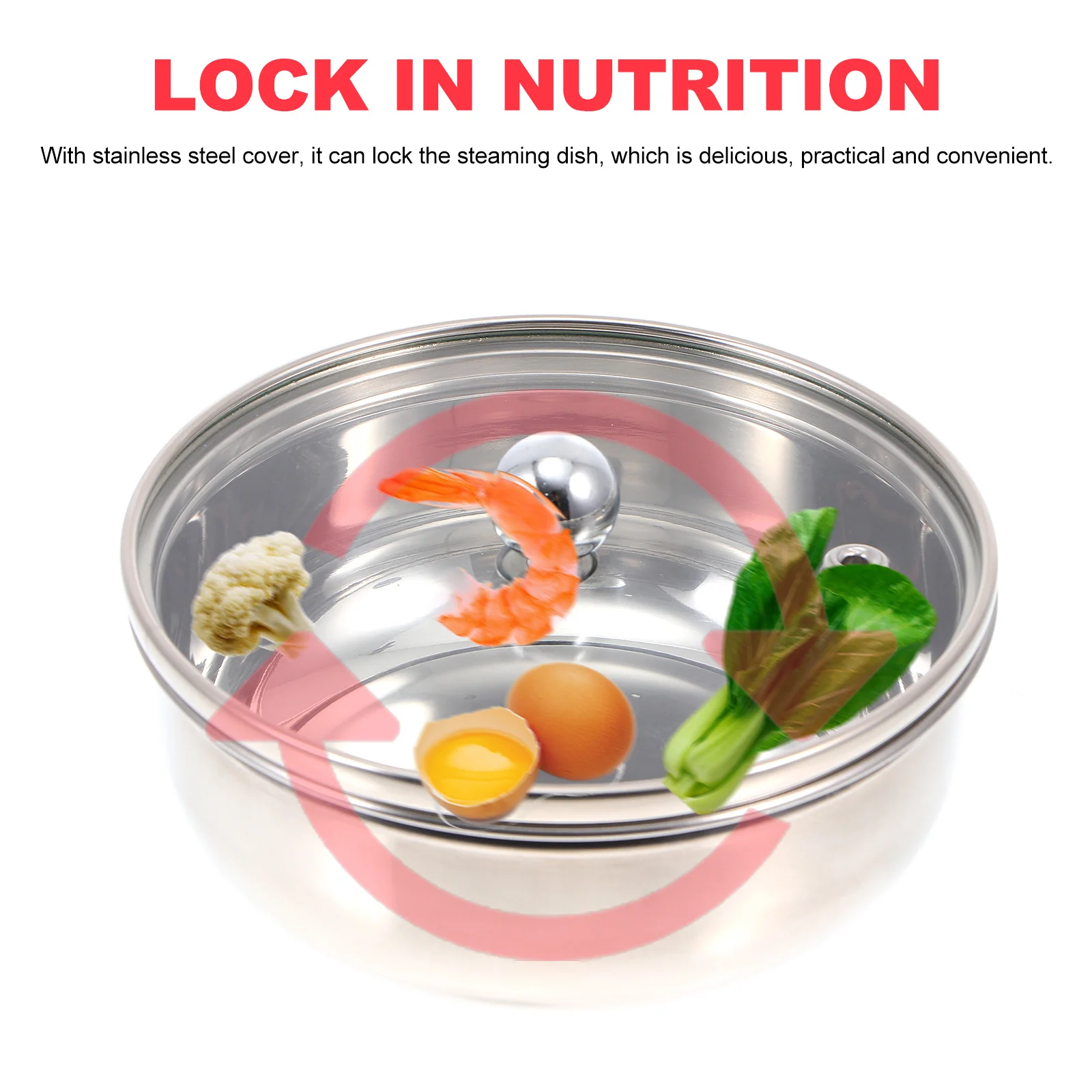 

1Pcs Stainless Steel Steamed Egg Bowl for Soup Stewing Rice Stew Bowl with Lid Kitchen Household Use Kitchenware