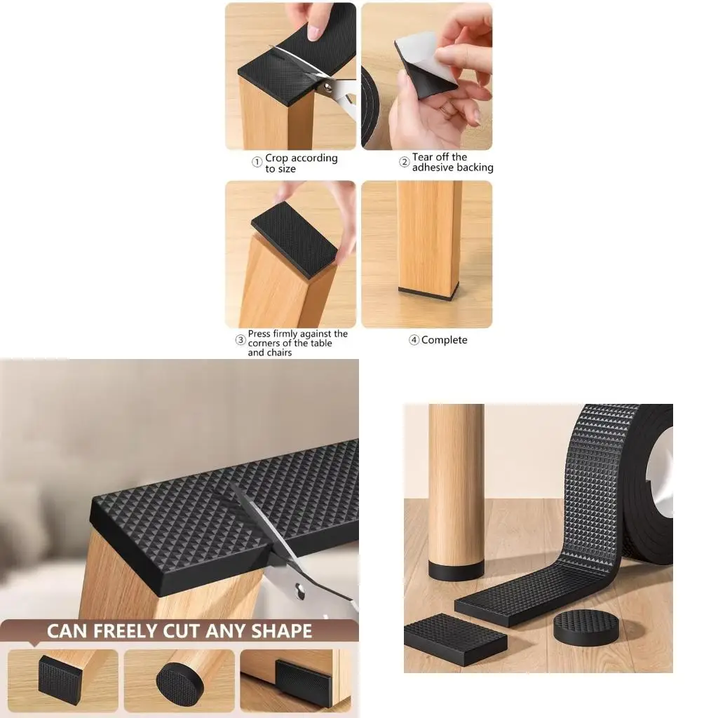 Adjustable Table Chair Leg Covers Pad 2m Length Choose of 2cm 4cm 6cm Widths Convenient for Home Office Supplies Use
