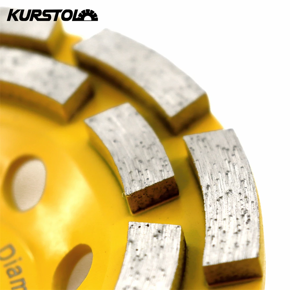 KURSTOL Diamond Double Row Grinding Cup Wheel 1pc 125mm Grinding Disc Polishing Concrete Masonry Granite Marble Abrasive Disc