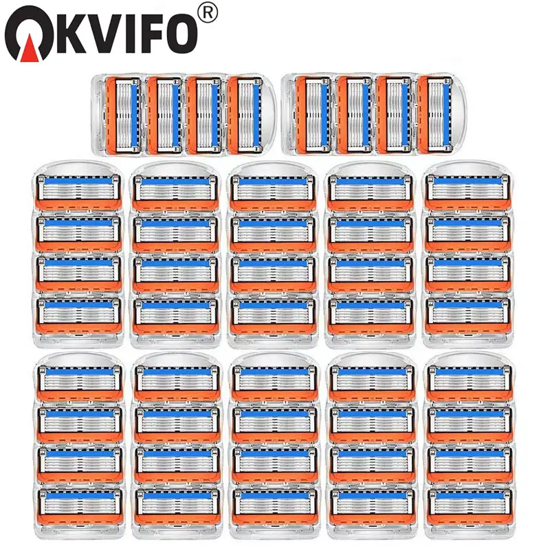 KVIFO Navalha manual para homens, lâminas de cinco camadas, lâminas de barbear de aço inoxidável, terno para fusão5