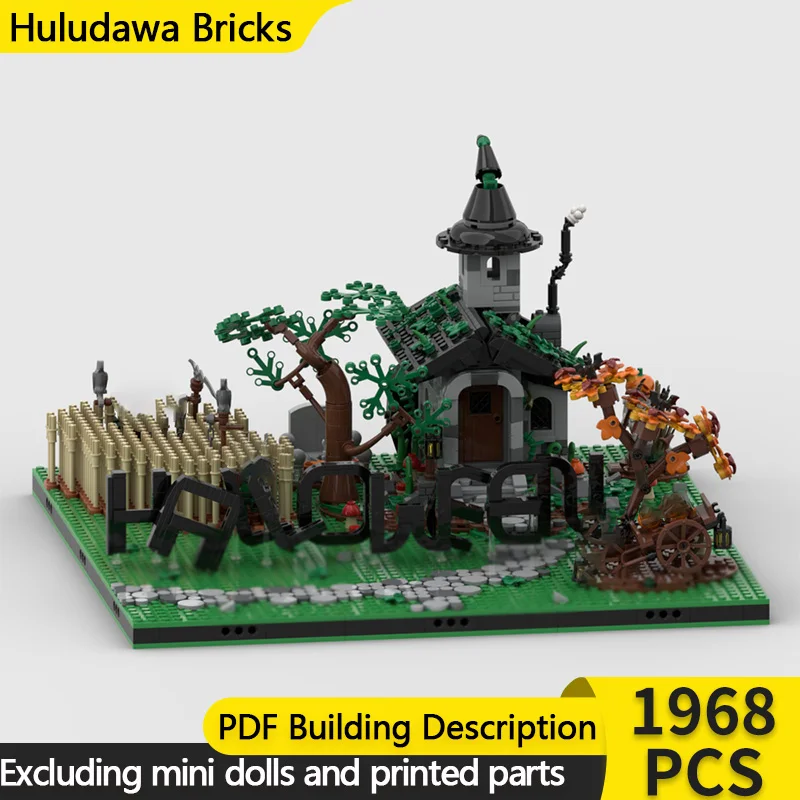

City Street View Model MOC Building Brick Halloween Scene Diorama Modular Technology Children Holiday Gifts Assemble Toys Suit