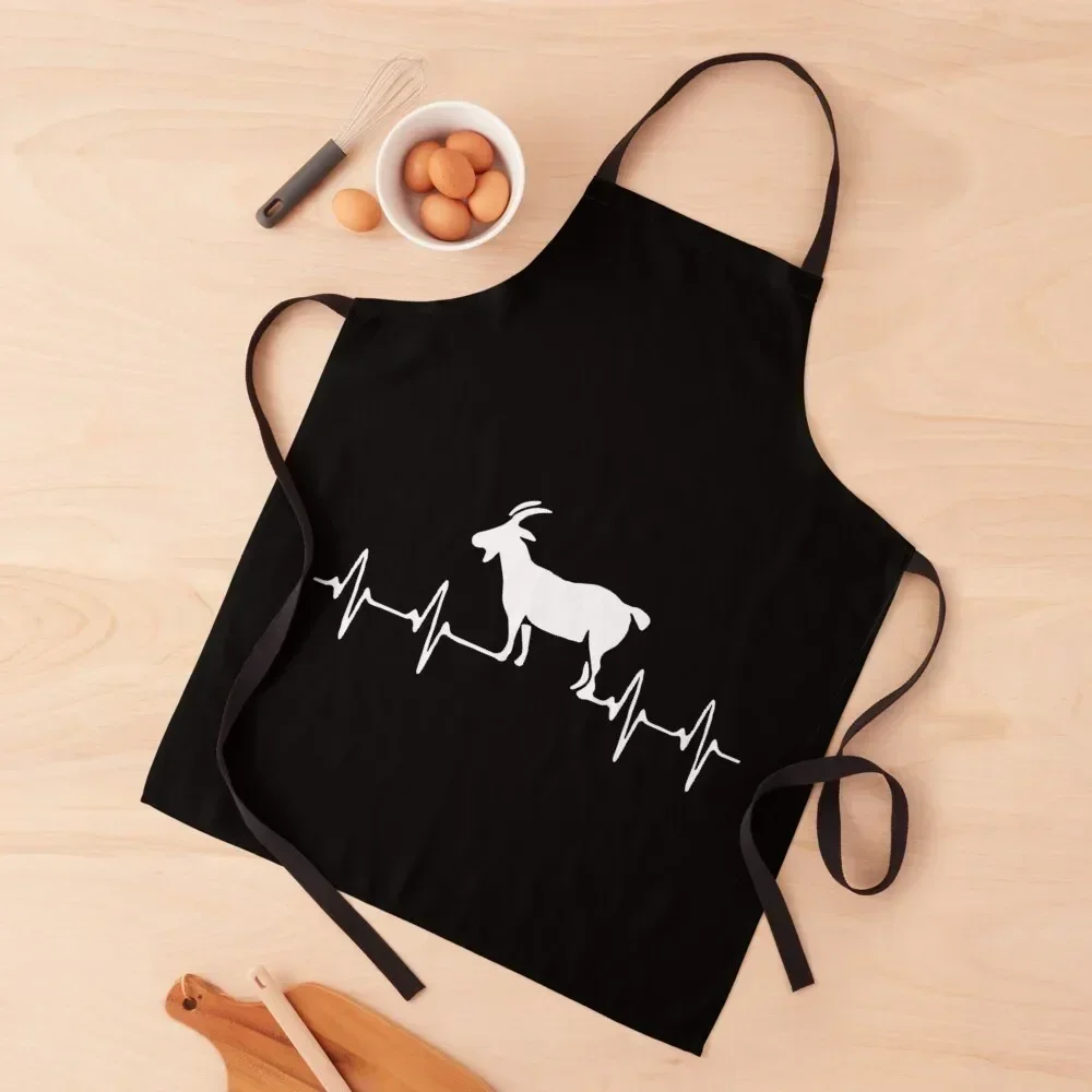 Amor cabras latido del corazón cabra amor cultivo cabra divertida diseño artístico ropa feliz inspiración esencial alegría humor delantal divertido