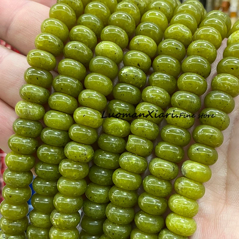 10x6MM Abacus Natural Stone AA Taiwan Green Jade Rondelle Loose Spacer Beads for Jewelry Making DIY Bracelet Charms Accessories