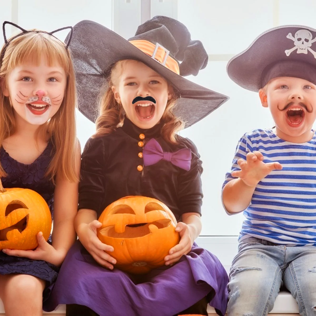 2 peças decorações de máscaras de barba falsa bigodes de Halloween suprimentos festa de maquiagem de baile