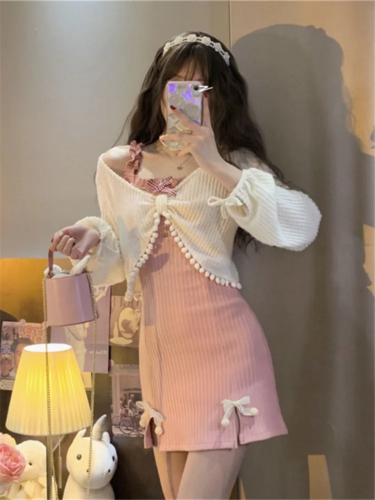 

Sweet Knot ort Dr Кардиган, внешний комплект из двух предметов, женский модный осенний 2023, полиэфирная ткань, высокое содержание