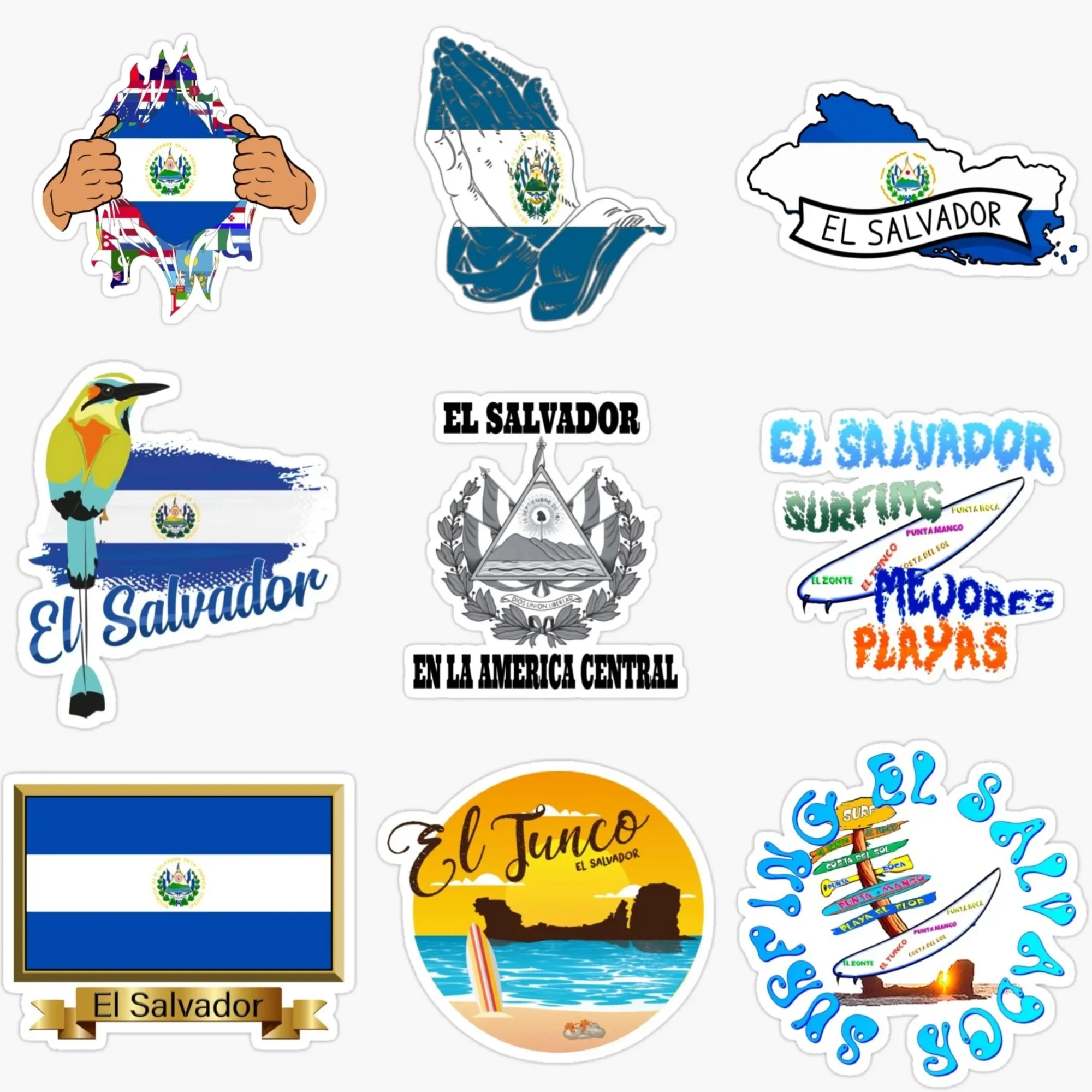 

El Salvador Flag Map Creative PVC Sticker for Decorate Car Van Bicycle Motorcycle Window Wall Fridge Decal Accessories