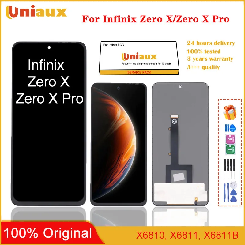 6.67'' Original AMOLED For Infinix Zero X Pro ZeroX Pro X6810 X6811 X6811B LCD Display Touch Screen Digitizer Assembly