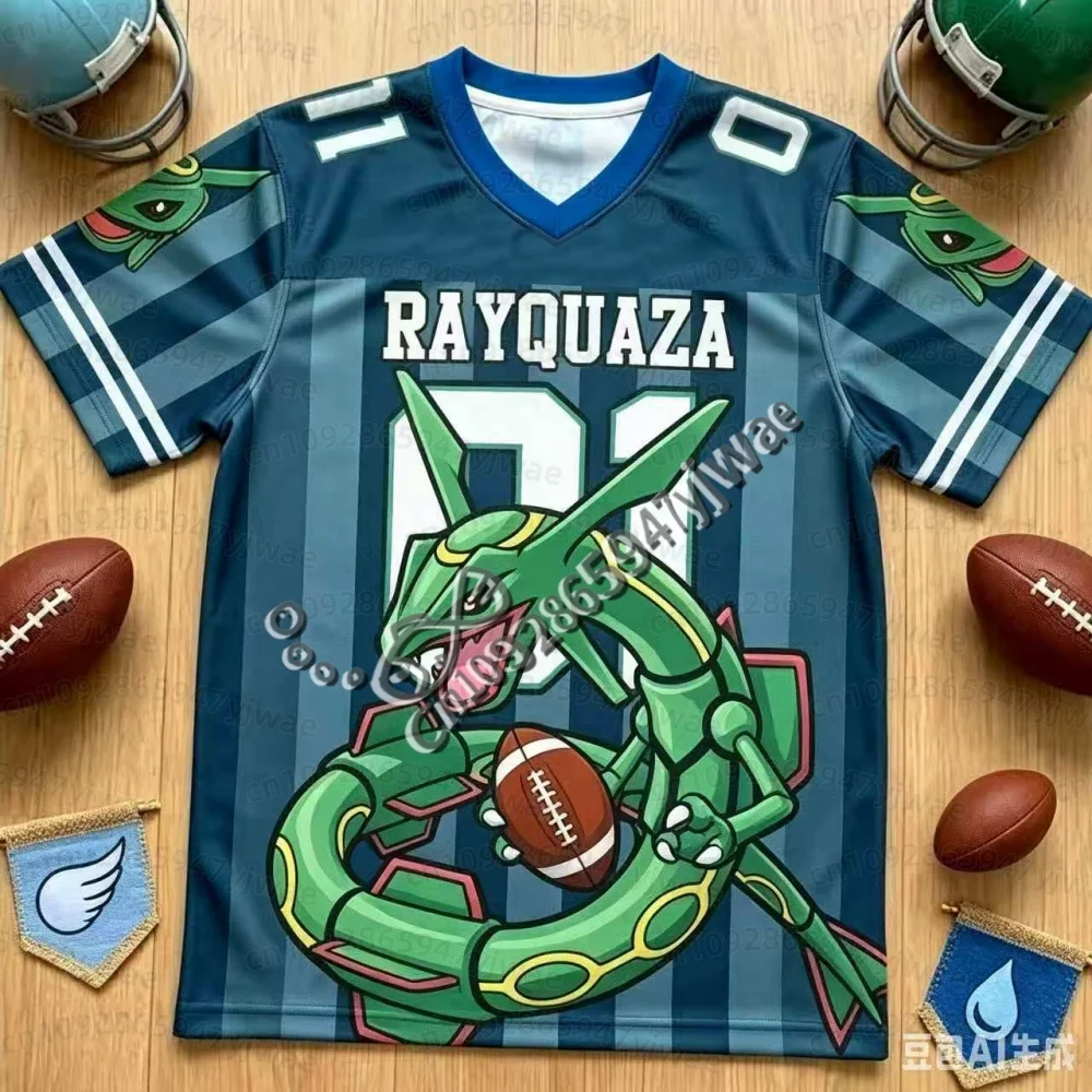 26 Sommer Herren Damen Kinder Cartoon Mewtwo Bulbasaur Fußballtrikot Y2k Streifendruck Familien-Partnerlook T-Shirt Strand-T-Shirt – Detail 21