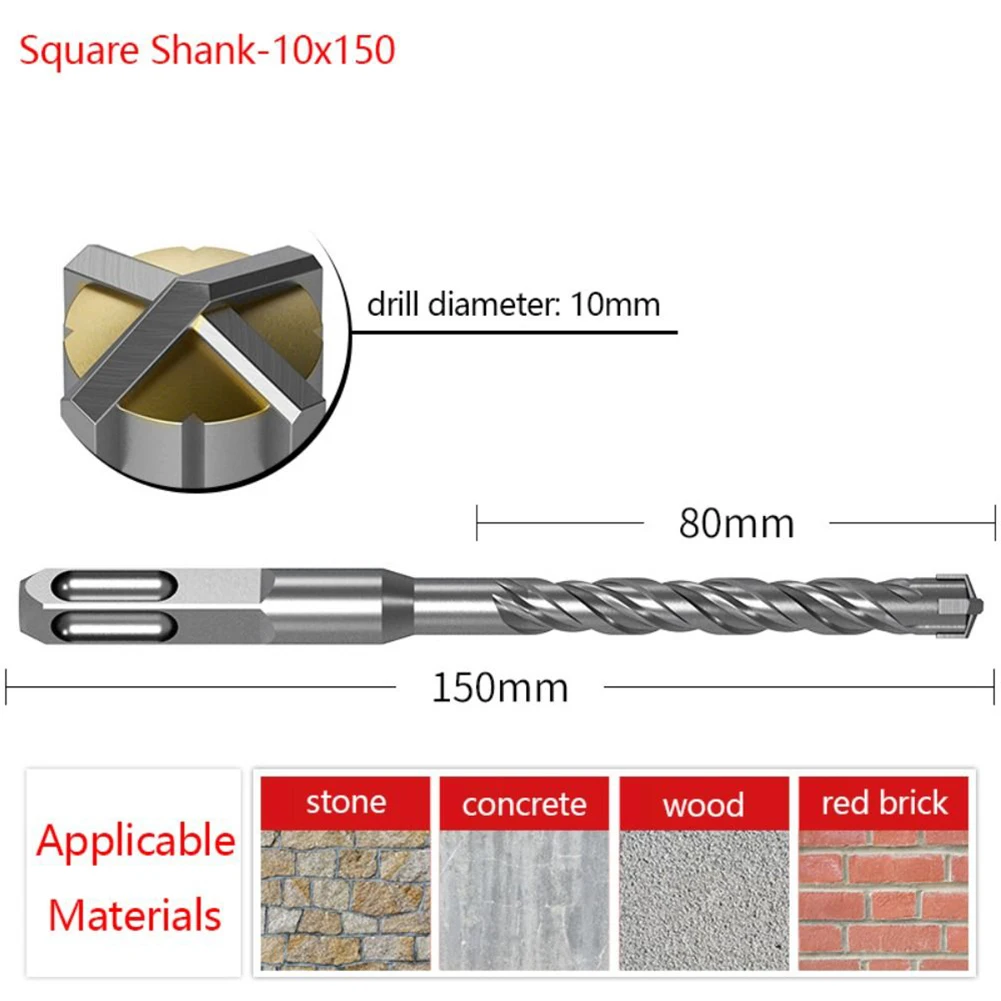 Cross Drill Bit Tungsten Steel Alloy Electric Hammer Drill Bits For Rock Stone 110mm 160mm Total Length For SDS PLUS Brick Block