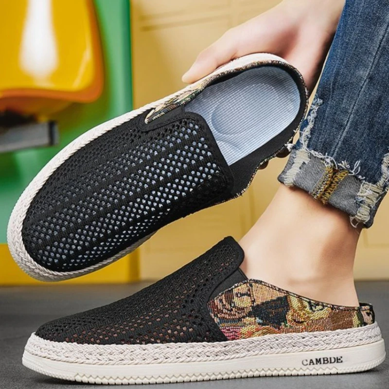 

Оригинальные пляжные мужские тапочки с полой сеткой, дешевая обувь, низкая цена, резиновые шлепанцы, элегантный тренд 2025 года, мужская обувь