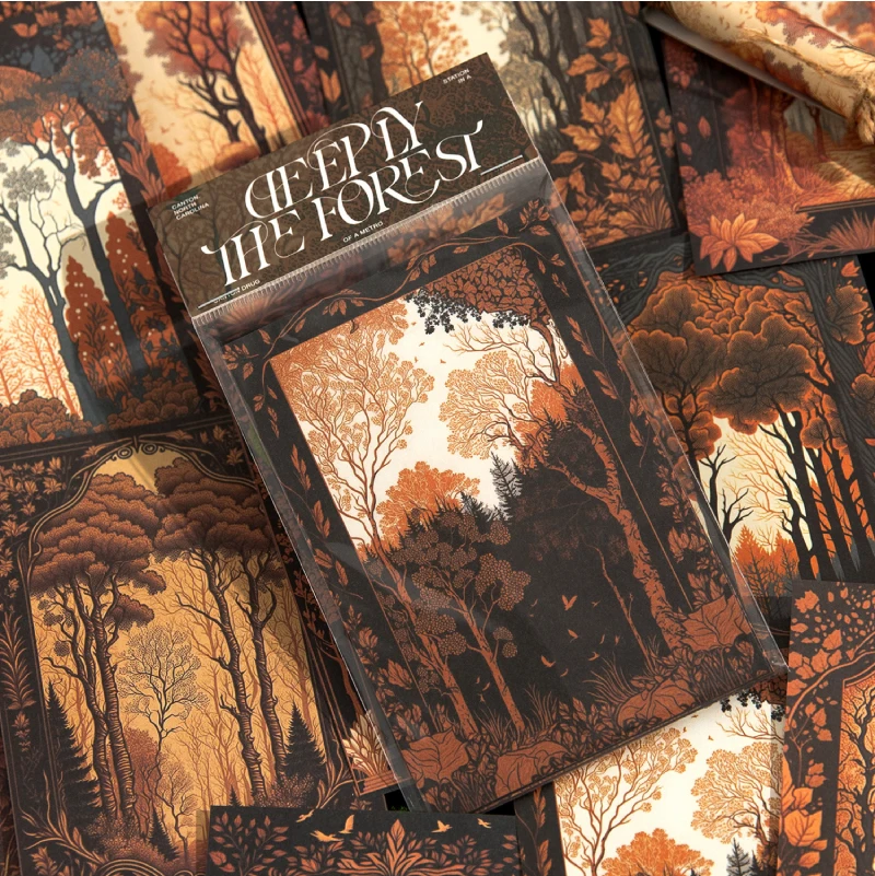 30Pcs Forest landscape Paper Material Junk Journal Planner Scrapbooking Vintage Decorative Collage DIY Craft Craft Paper