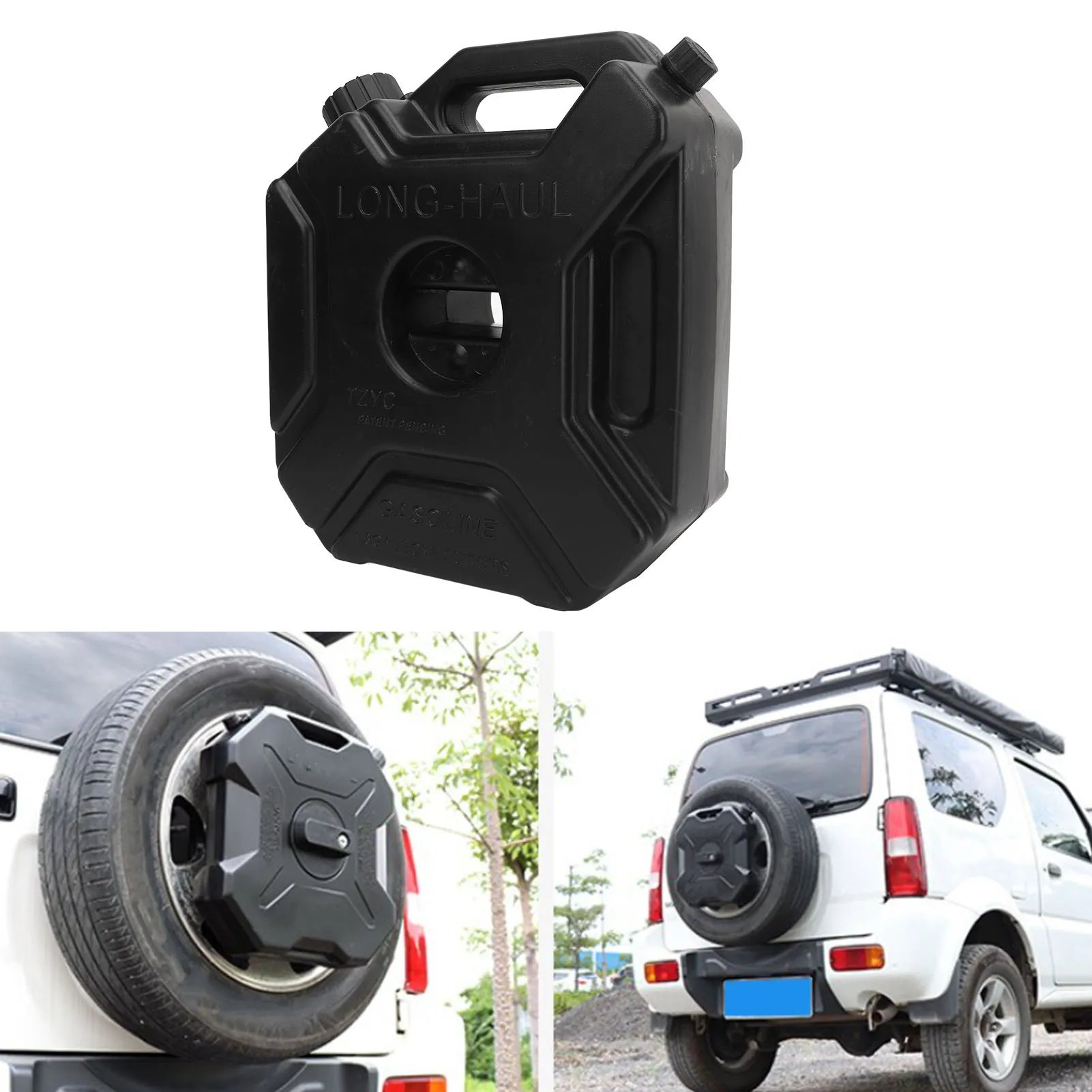 5L 1.3 Gallon Gas Can Fuel Oil Petrol Storage Cans Black Emergency Backup Tank for Cars, Motorcycles, UTVs, ATVs, off Road V