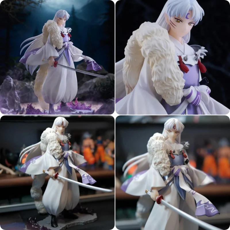 New In Stock 20cm Anime Inuyasha Delicate Sesshoumaru Landscape Model Pvc Figures Toy Collectible Ornaments Boy'S Toy Present