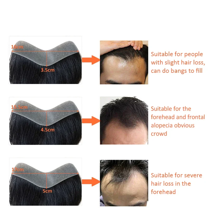 New Vstyle Front Human Hairline for Men Antibacterial Full PU 0.08cm Thin Skin Men Toupee Human Hair Wigs Natural Hair System