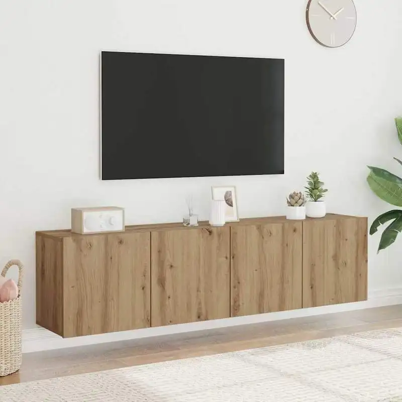 Meubles muraux TV Artisan Oak en 2 pièces, 80x30x41 cm, rangement pour la maison