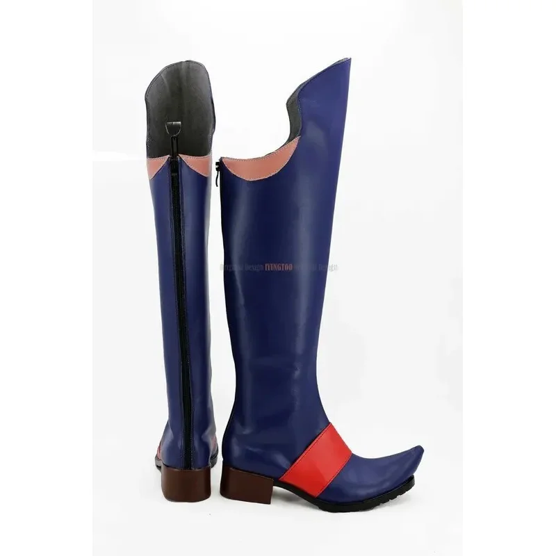 qq98Akko Little Witch Academia Atsuko Kagari Akko Cosplay Boots Blue Shoes Custom Made