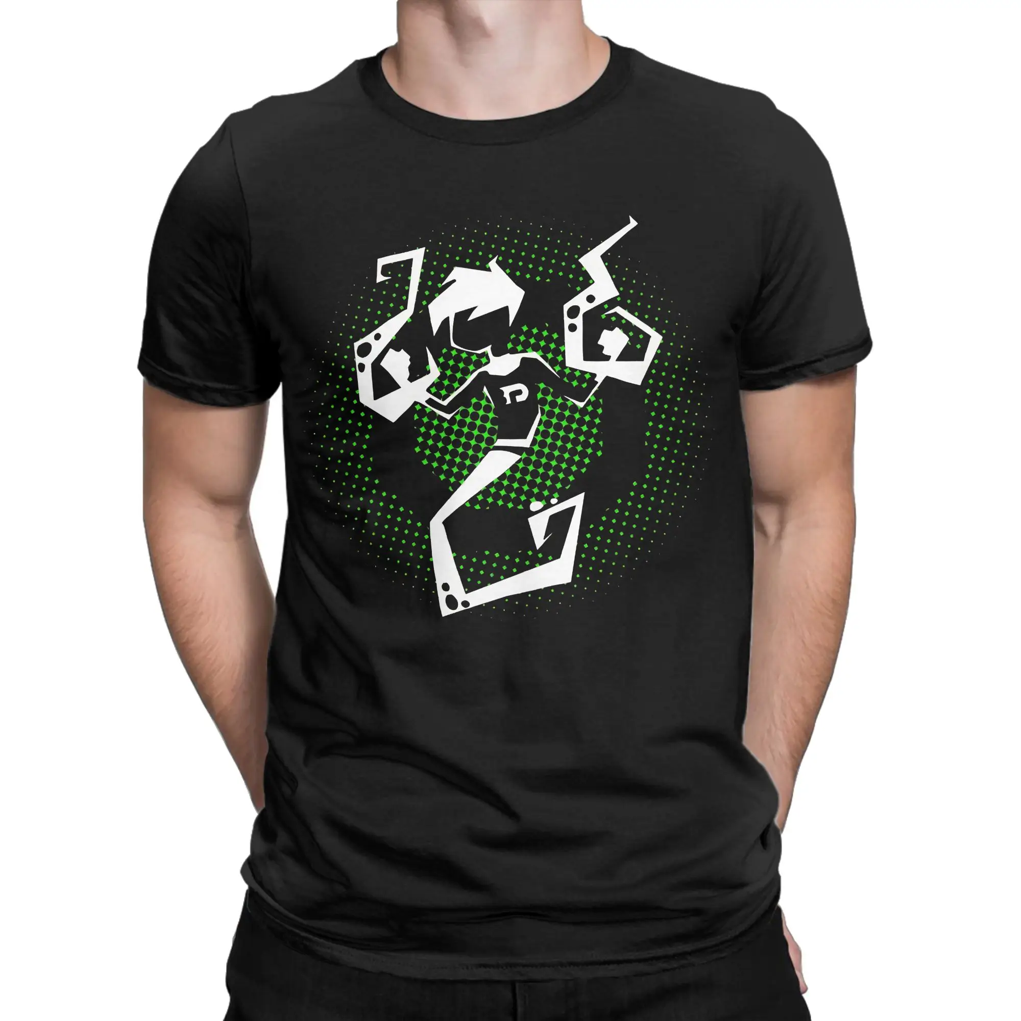 Green Ghost Energy Effect Classic Danny Phantom Funny Graphic 100% Cotton T-Shirt Tops Tees For Men