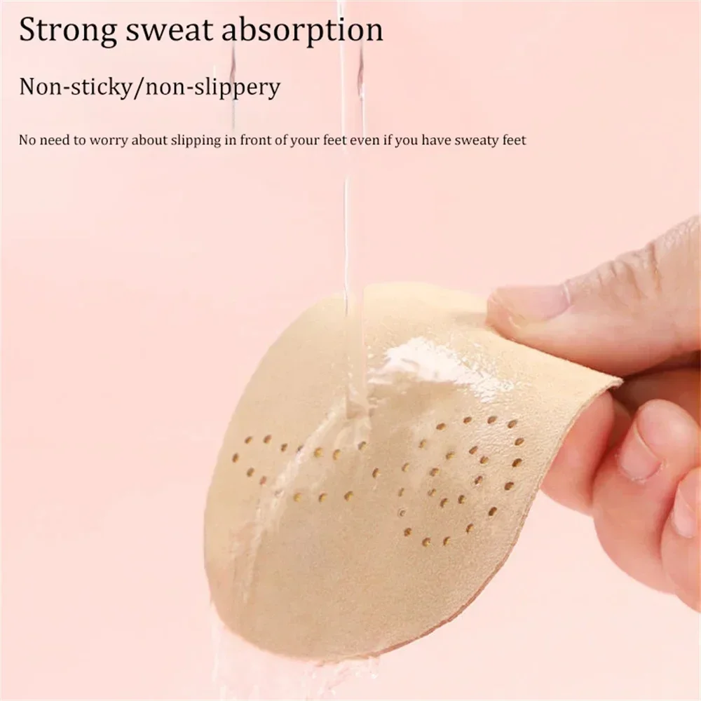 4pcs Sandals Anti-slip Stickers Leather Forefoot Pad Women High Heels Pain Relief Insert Insoles Toe Cushion Foot Care Shoes Pad