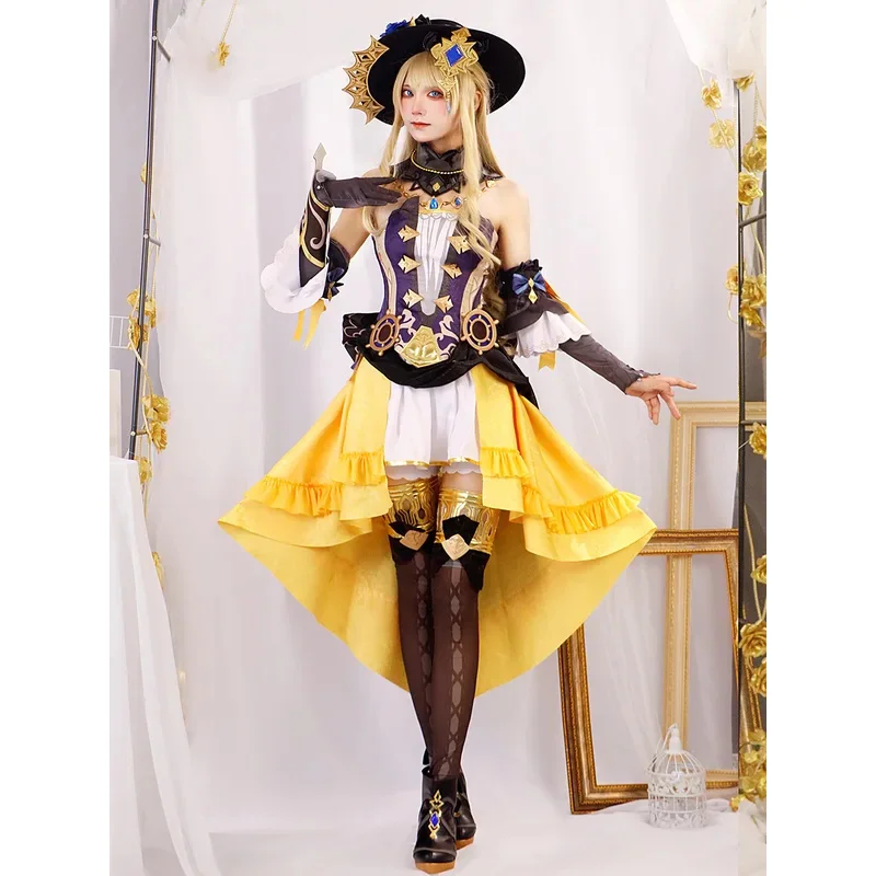 In Stock 2 styles Navia Cosplay Costume Full Set Outfit Uniform Dress Hat Shoes Wig Genshin impact Navia Cosplay Props