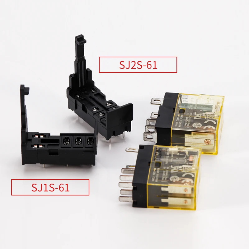 ENMG Relay RJ1S RJ2S PCB Soldered Base S1S-61 SJ2S-61 P2R-05 P2R-08P Wing Terminal  Power Relay Flame retardant nylon housing16A