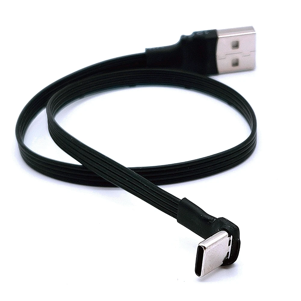 USB-C Typ C Männlichen UP Down Abgewinkelt 90 Grad zu USB 2,0 M80)lichen Daten Kabel USB Typ-c Flache kabel 0,1 m/0,2 m/0,5 m/