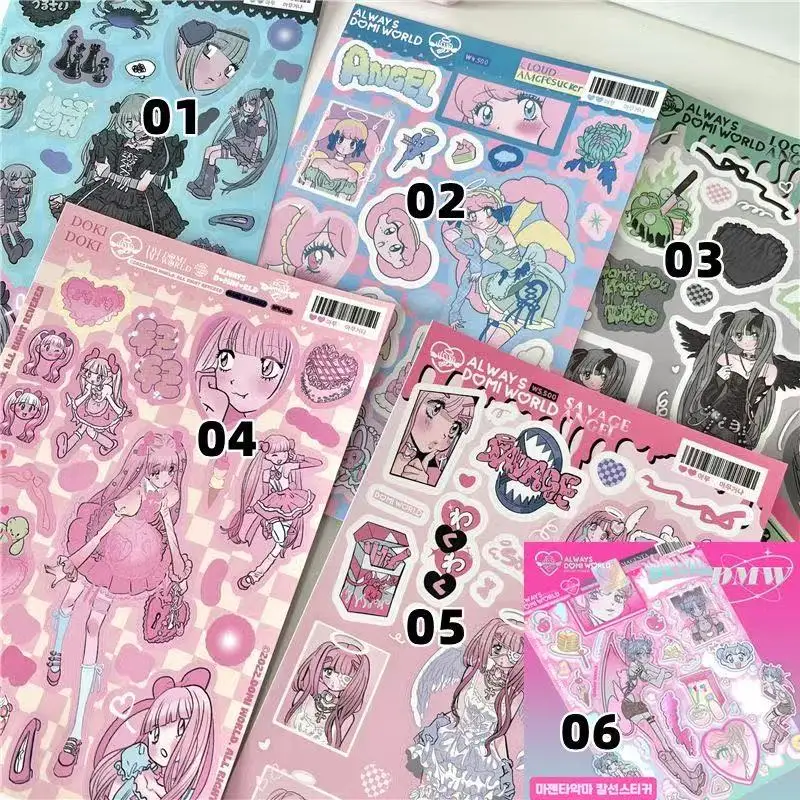 

Набор из 6 наклеек в корейском стиле Domi Same Character Ins Style для ежедневников, телефонов, DIY-декора, подарок