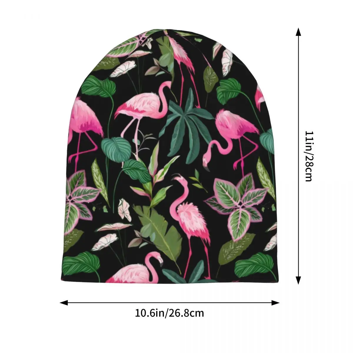 Tropical Birds Beanie Hats Pink Flamingo Print Y2K Cool Caps Unisex Adult Gym Knit Hat Autumn Thermal Elastic Beanie Hats