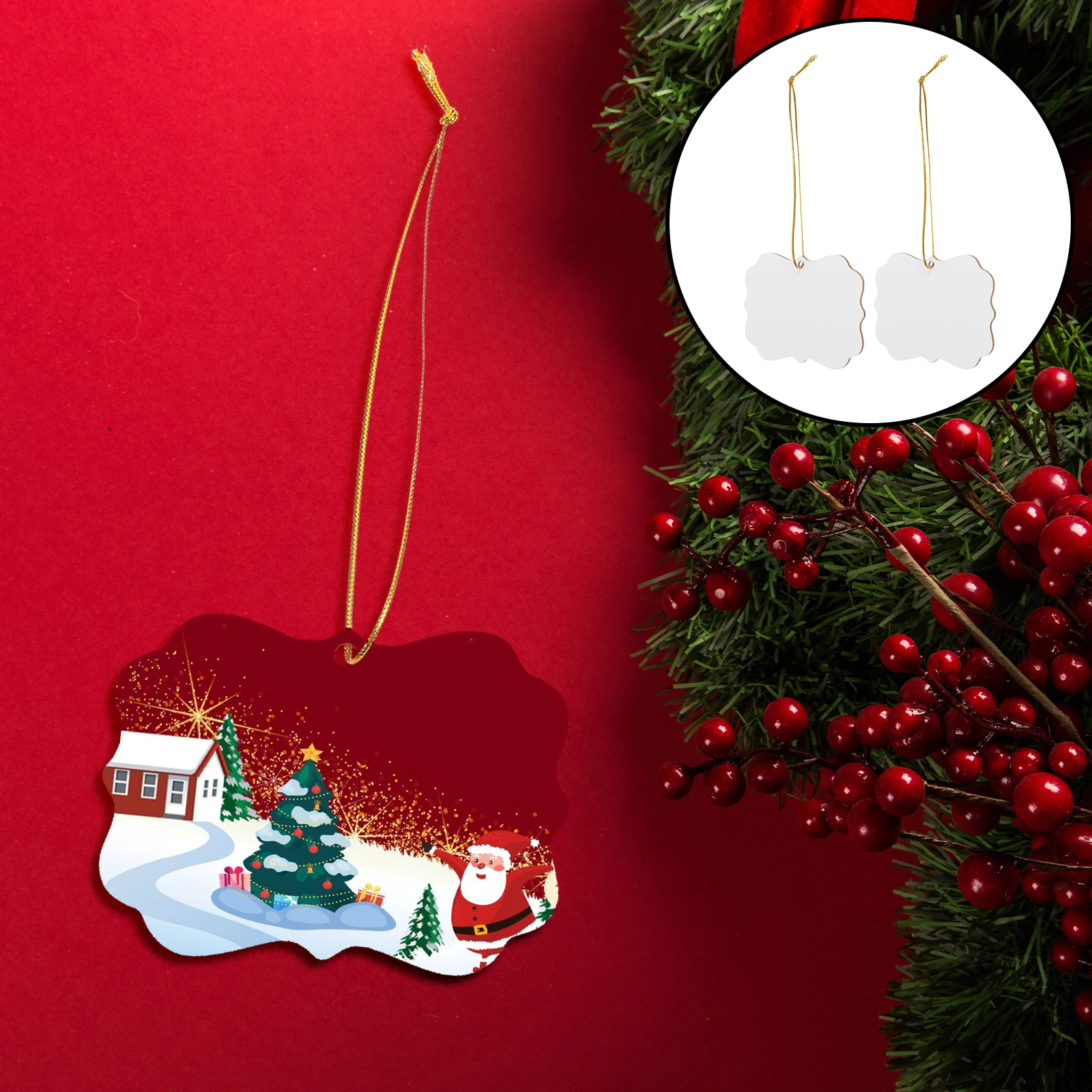 

Double-sided Thermal Sublimation Listing Ornaments Blanks for Tree Pendant Trays Round Home Decor