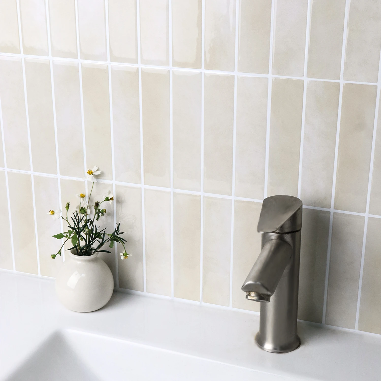 5/10 Stück Wandaufkleber zum Abziehen und Aufkleben, stark klebende Vinyl-Tapete, wasserfeste quadratische Fliesenaufkleber für die Küche, für Zuhause – Detail 13