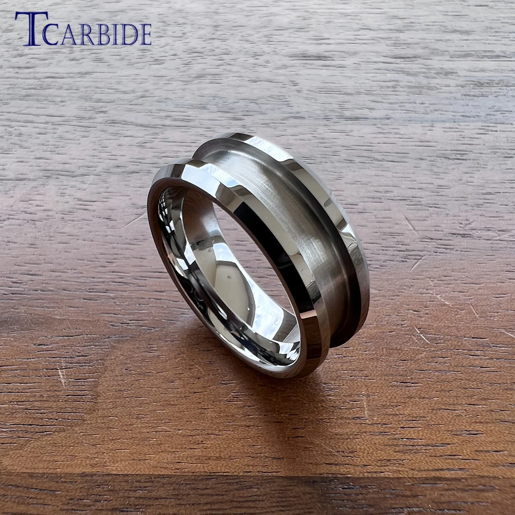 Wholesale Dropshipping 4/6/8mm The Most Popular Tungsten Carbide Ring Empty Blanks 2.0/3.0/4.0 Groove Beveled Polished Finish