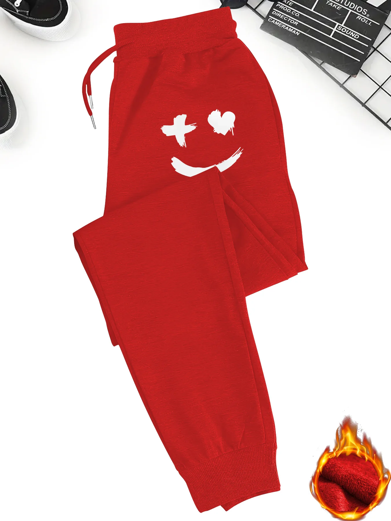 

Men's Casual Smiley Print Sweatpants, Comfortable Drawstring Sweatpants, Suitable for Outdoor Sports Wear Trousers S-3XL