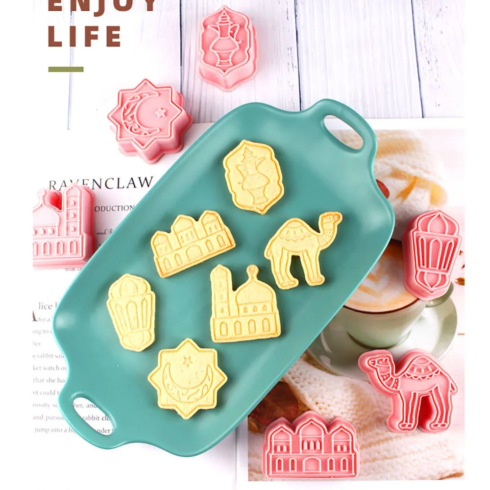 

Eid Mubarak Cookie Cutters Set Moon Star Fondant Embosser Stamp Baking Tools DIY Ramadan Muslim Party Decor Supplies