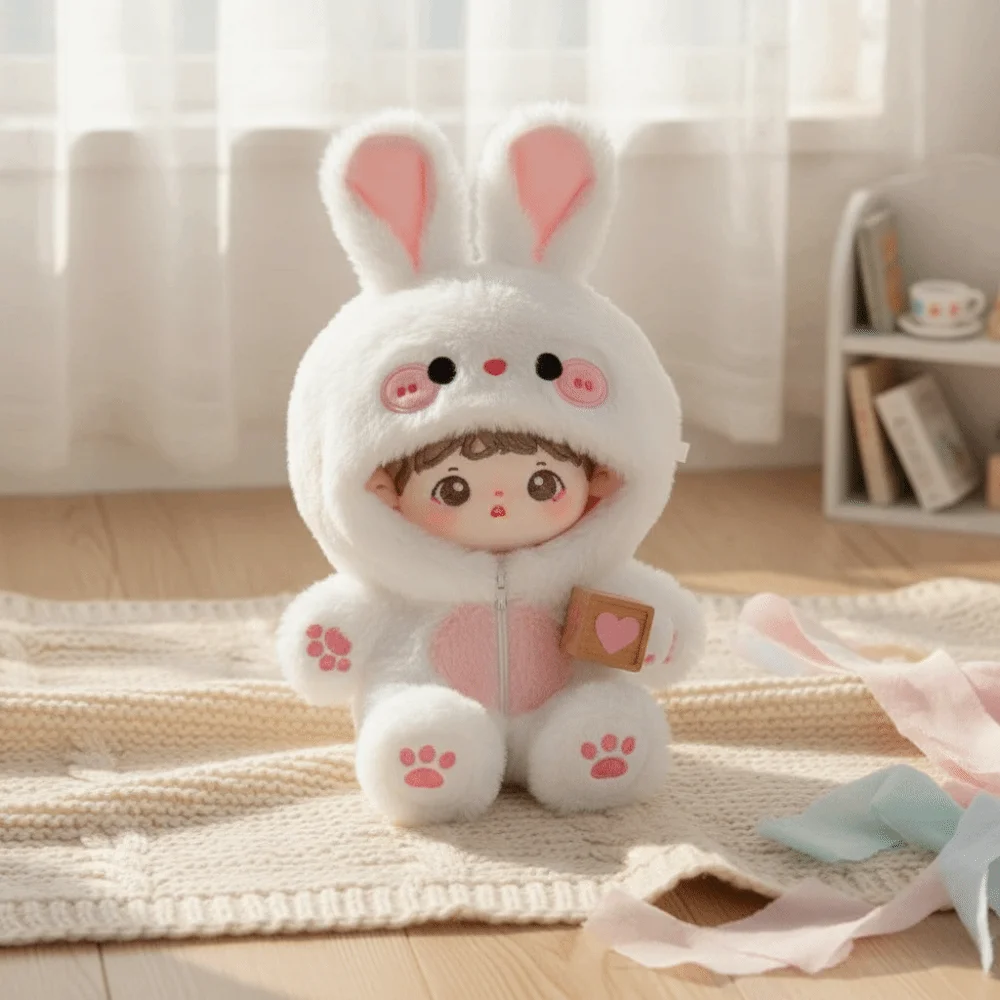 Ropa para Muñecas de 20 cm, Conjunto de Ropa de Algodón para Muñecas de Zorro y Conejo, Accesorios de Disfraces para Muñecas