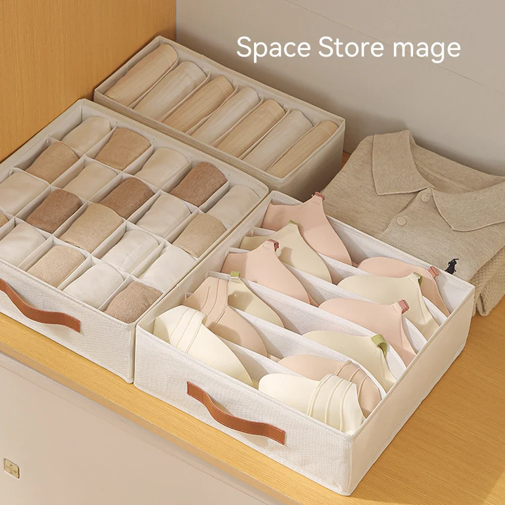 

Home Underwear Storage Box Large Capacity Wardrobe Drawer Bra Socks Storage Box Foldable Underwear Storage Box
