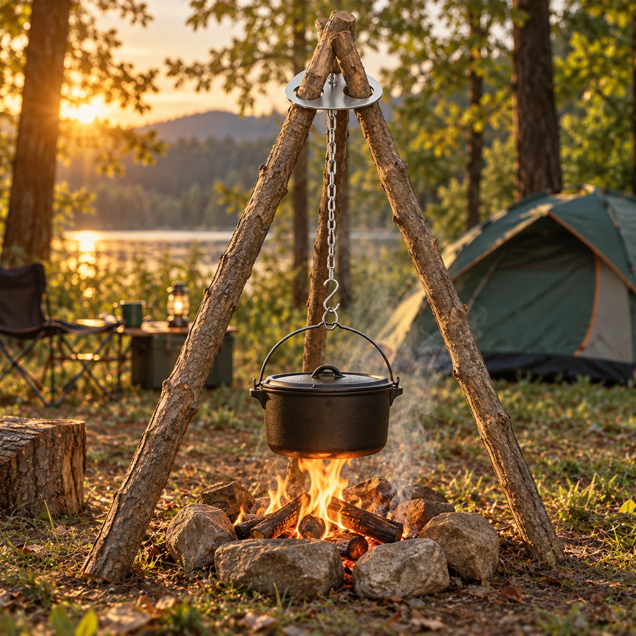 스테인리스 스틸 캠핑 삼각대 지지대, 3개의 구멍이 있 - Camping Cooking Tripod 리뷰 및 가격