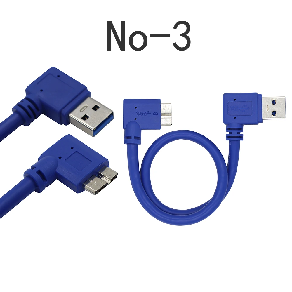 30cm 90 stopni pod kątem Micro B USB 3.0 synchronizacja danych krótki kabel ładowania dla przenośny dysk twardy USB3.0