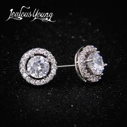 Classic Round  AAA+ Cubic Zirconia Stud Earrings For Women Party Gift Crystal Earings Fashion Jewelry For Men oorbellen AE177