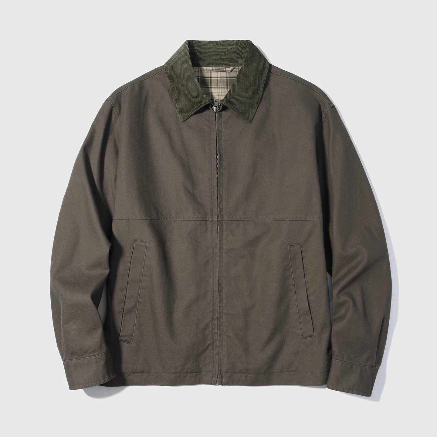 Men's Barn‑Style Detroit Jacket Vintage Zip‑Up Workwear Denim Coat, Lapel Collar Casual Outerwear Coats for Autumn Winter`