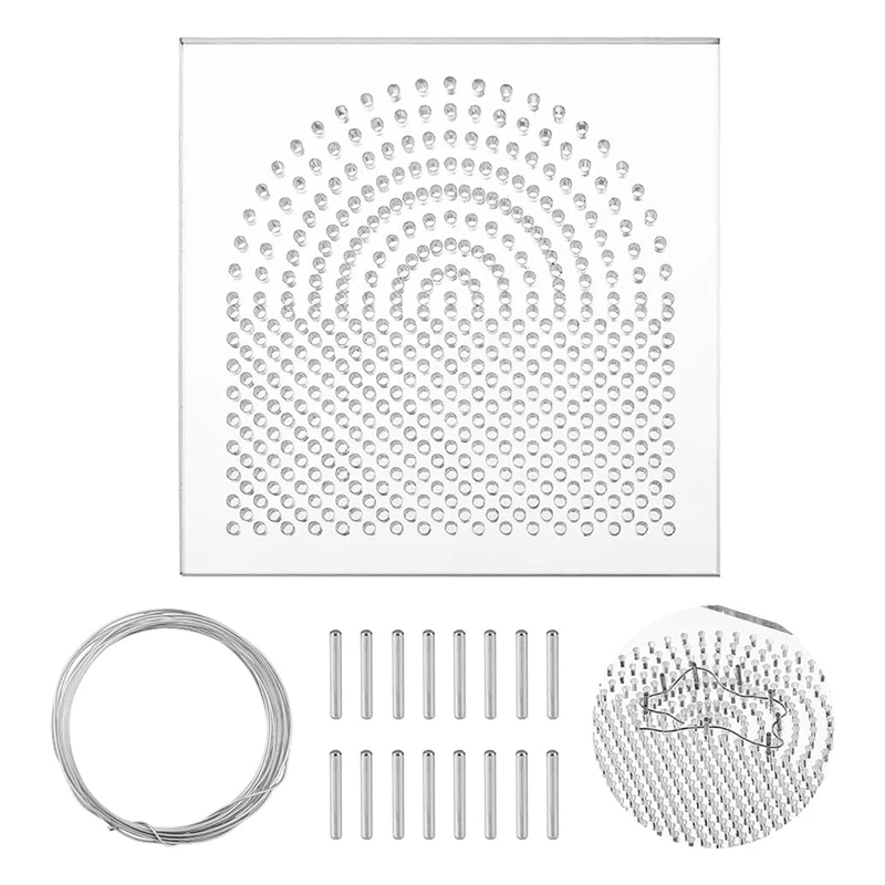 Wire Bending Jig Wire Elements 10X10cm Square Acrylic Thread Winding Boards Floss Organizer With Metal Pegs