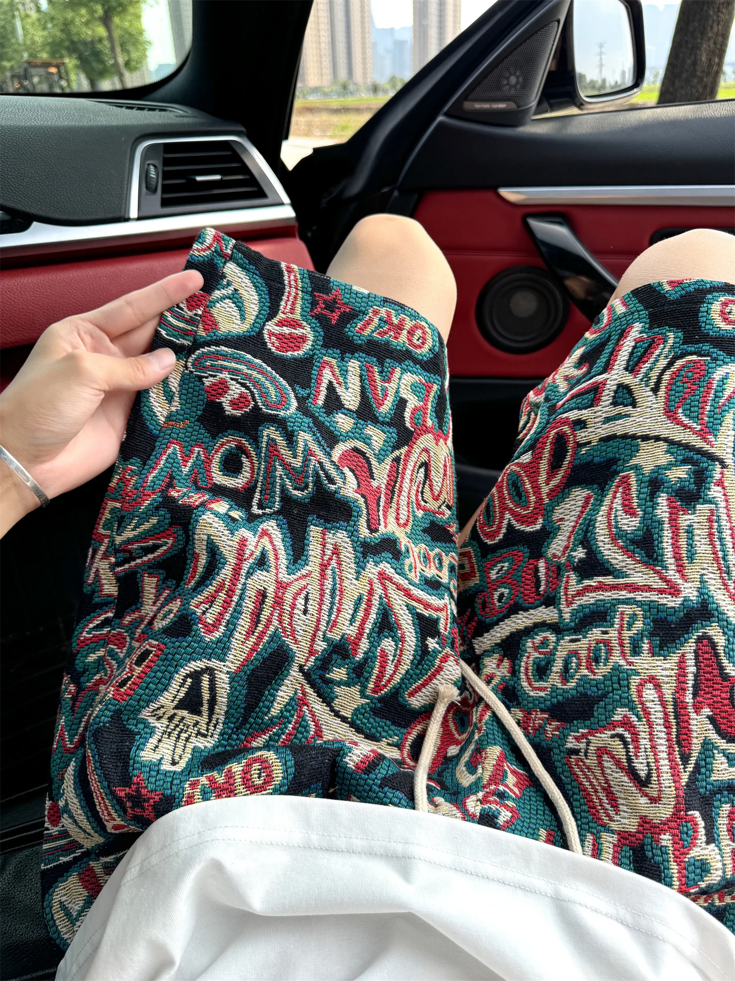 

Гавайские вышитые orts, мужские американские этнические брюки Fiti Design Sensation Sport, свободные уличные пляжные брюки пять четвертей