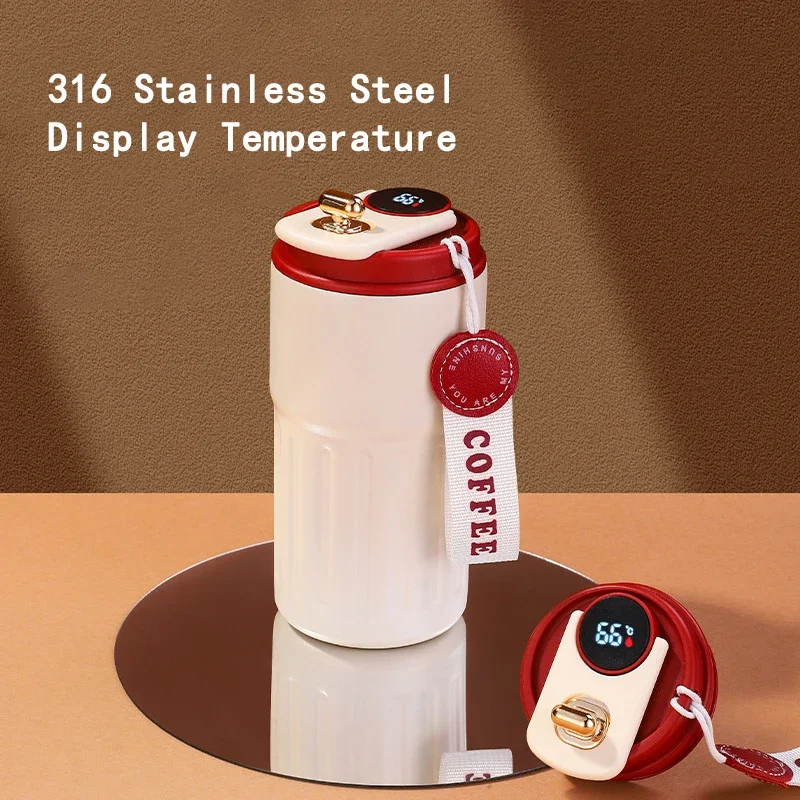450ml New model coffee cup Smart Display Temperature 316 Stainless Steel Vacuum  Coffee Cup Business Portable Thermal Mug