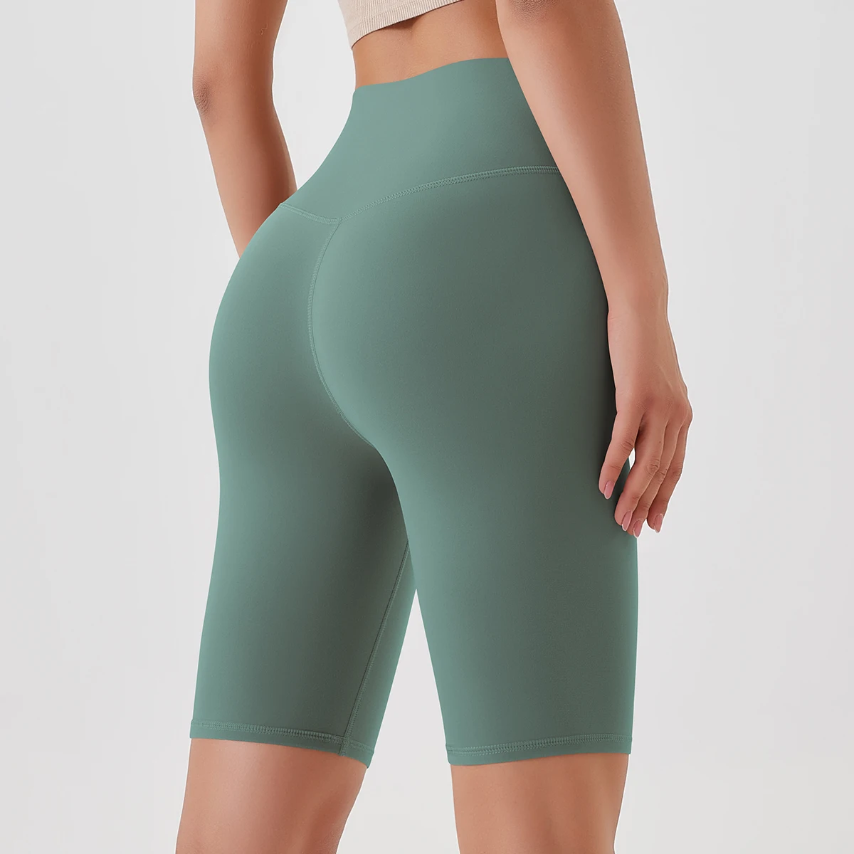 Pantaloncini sportivi da donna corti da Yoga a vita alta traspiranti morbidi Fitness attillati pantaloncini da Yoga da donna pantaloncini da palestra atletici da ciclismo