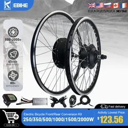 36V/48V Ebike Conversion Kit 250W350W500W1000W1500W2000W Brushless Front Rear Hub Wheel Motor Kit For Electric Scooter Parts