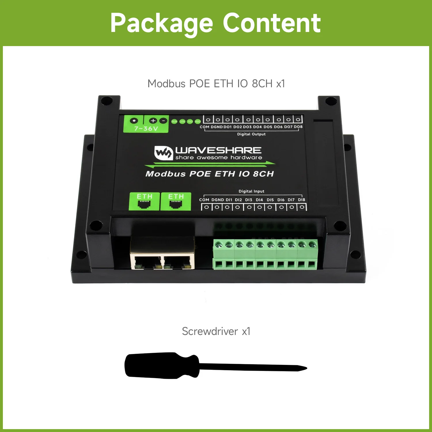 modulo-digitale-ethernet-industriale-waveshare-a-8-canali-input-output-con-vari-circuiti-di-isolamento-e-protezione